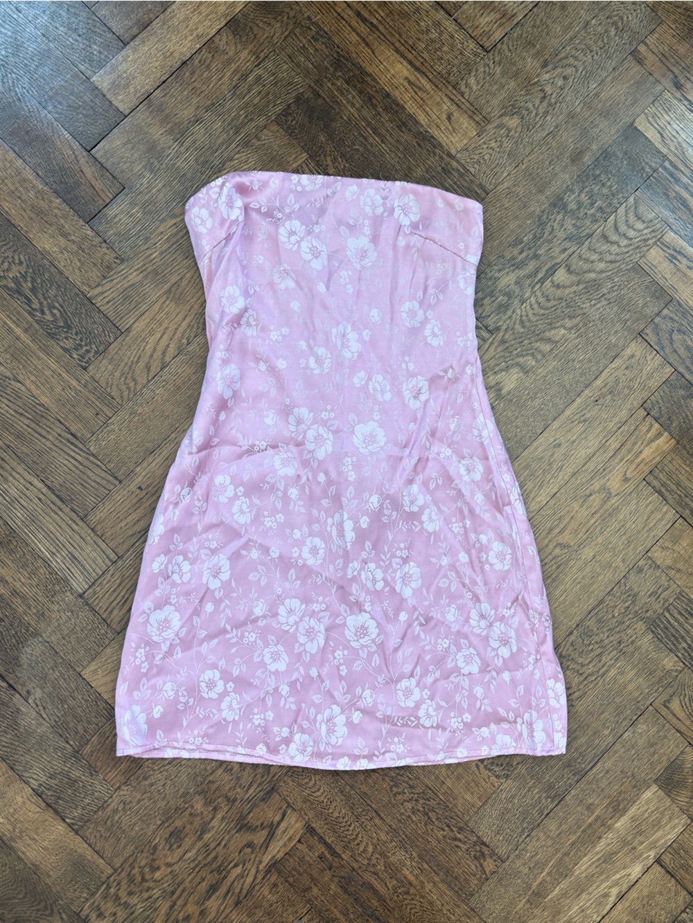 Princess Polly Light Pink Floral Strapless dress